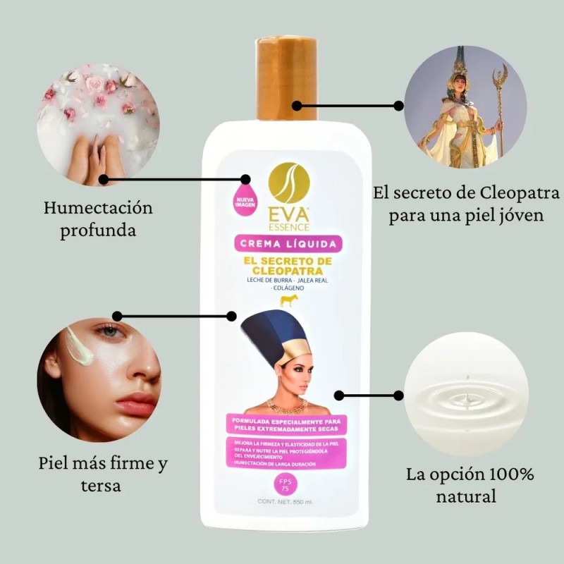 Kit 3 Cremas Corporales Eva Essence Leche De Burra 550ml