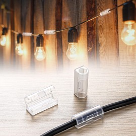 Nuanchu 100pcs Christmas String Light Clips Hanging Outdoor Light Clips with Adhesive Strips for Hanging Christmas Light, Wall Extension Cable Clips Cable Management