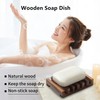 Wooden Soap Dish for Shower,Set of 2 Shower Soap Holder,Self