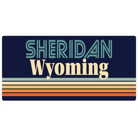 Sheridan Wyoming 2.5 x 1.25-Inch Vinyl Decal Sticker Retro Design