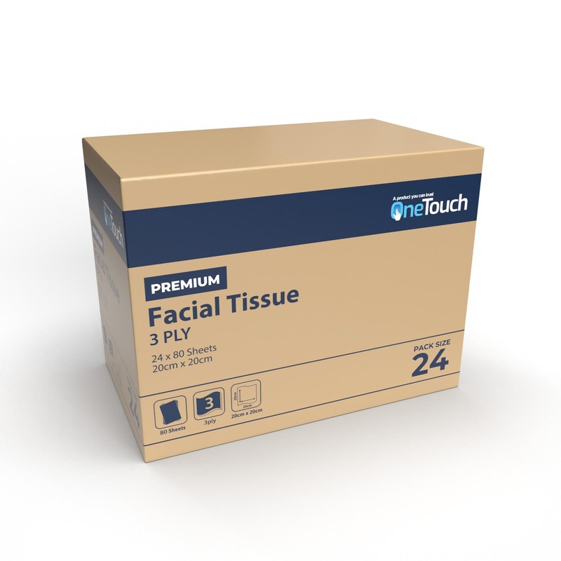 3-Ply Facial Tissues Soft & Premium Tissue Paper 80 Sheets