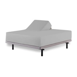 Top Split King Sheets for Sleep Number Bed,Egyptian Cotton,600 TC Flex Head King Sheets, Sheets for Sleep Number Bed Split King Flex Top,4 Pcs Adjustable Bed Sheets Split King (Light Grey Solid)