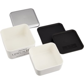 Showa LUNCH TEA Lunch Box, White, Square Nest Lunch Box