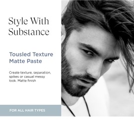 Intelligent Nutrients Tousled Texture Matte Paste – Natural, Medium Hold Hair Styling Paste for All Hair Types, Matte Finish, with Certified Organic Castor & Safflower Oils, Clean Beauty, 2 oz