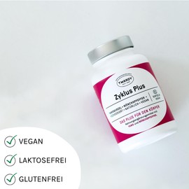 Astrid Twardy Zyklus Plus Kapseln – Mit Yamswurzel & Mönchspfeffer – 100% vegan, ohne Zusatzstoffe – 60 Kapseln