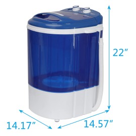 Segawe Mini Portable Washing Machine Top Load Washer W/ Double Knobs Timer Control