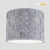 MiniSun | Small Modern Grey Felt Weave Design Drum Light