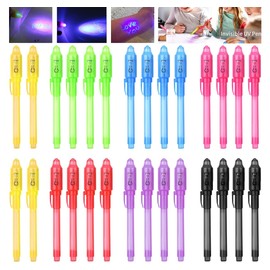 iZoeL UV Pens Pack of 28 Children's Secret Pen Magic Pens Party Bag Advent Calendar Filling Detective Party Favour Invisible Pen Spy Pen for Writing Secret Messages