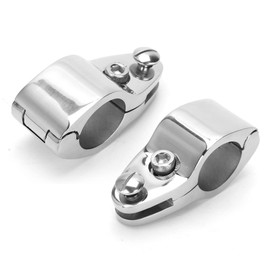 Yuecoom 2 Pack Boat Bimini Top, 1" Hinge Jaw Rail Bracket, Boat Upper Jaw Slide/Top Cap, Yacht Fittings, External Eye End, Heavy Duty Boat Fittings (20mm) Hardware
