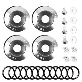 x xotic tech JDM Bumper Fender Trunk Quick Release Fasteners w/ 10pcs Rubber Bands O Rings Washers Replacement for Car Bumper Engine Hatch Fixing Kit (Silver)