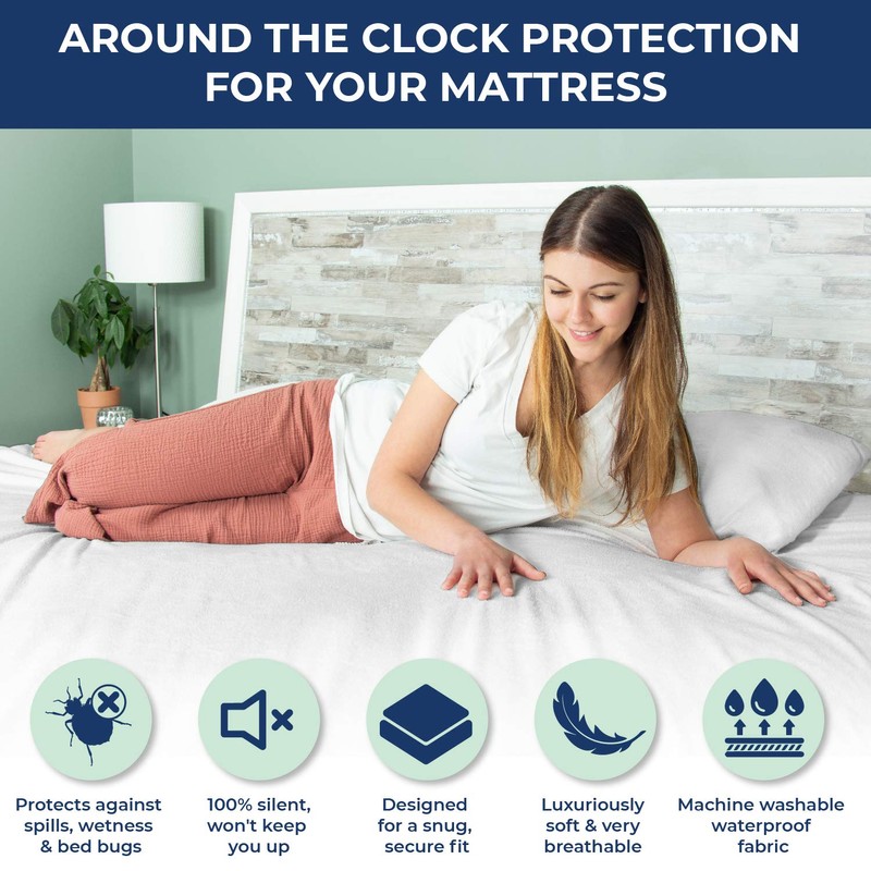 Bed'Ore 100% Waterproof Mattress Protector Cotton Terry Top - Extra