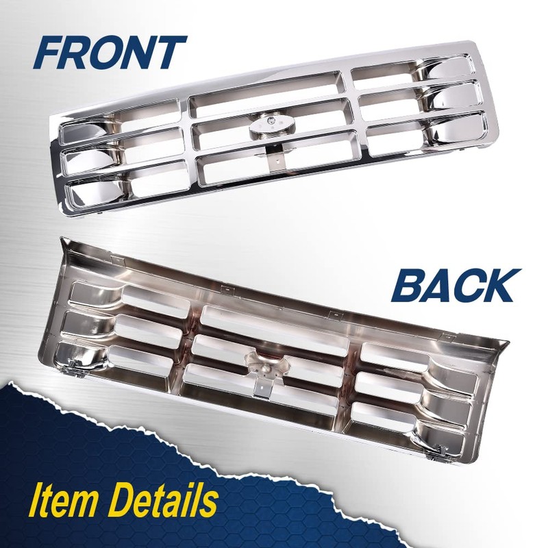 G-PLUS Front Grille Compatible with 1992-1996 Bronco/1992-1997 Ford F150 F250