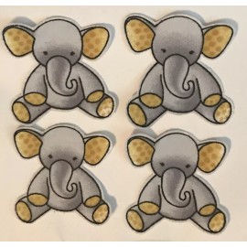 S.A.Lines Fashions Adorable Elephants - Iron On Fabric Appliques
