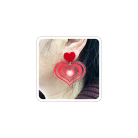 Valentine Earrings for Women Red Heart Stud Dangle Earring Cute Love Dog Paw Earrings Animal Earrings Valentine Day Accessorie Jewelry (A-Red)