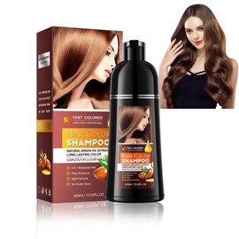 Hair Dye Shampoo, Colour Shampoo Brown, Dark Brown Hair Colour Shampoos 3-in-1, Natural Hair Colour Against Grey Hair & Beard, Quick Effect and Care Effect, Instant Hair Colour Shampoos, 400 ml