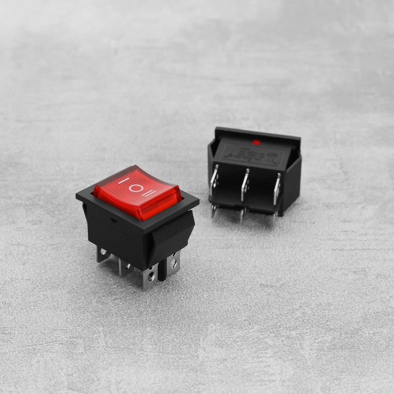 ECSiNG 5PCS Toggle Switch KCD2-203 Rocker Switch 3 Positions Rocker