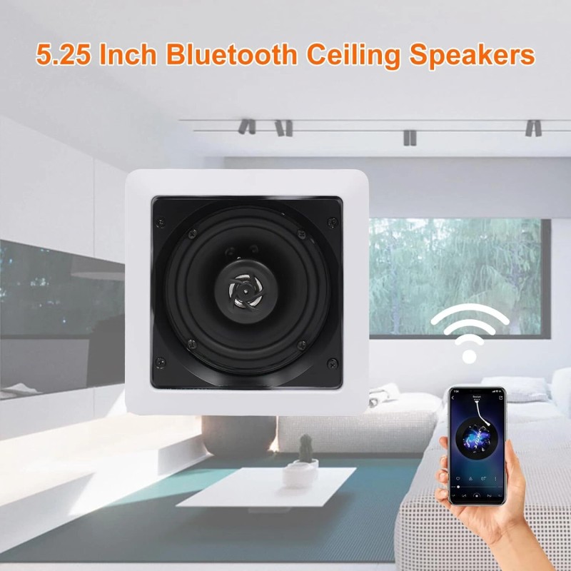 Herdio Bluetooth Ceiling Speakers 5.25" Wall Flush Mount Indoor/Outdoor Speakers