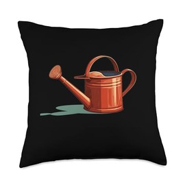 Watering Can with Flowers Funny Watering Can for Blooming Spring Season Throw Pillow, 18x18, Multicolor