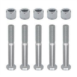 Camotokiit Grade 2 Shear Bolts for Rotary Cutters 1/2" x 3-1/2" with Nylock Nuts - 5 Pack (Grade 2:1/2" X 3-1/2")