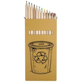Azeeda 12 x 'Recycle Bin' Long 178mm Coloured Pencils/Pencil Set (PE00067925)