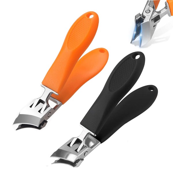 2PCS Breites Maul Öffnung Anti-Splash Slanted Nail Clipper, Langer Griff