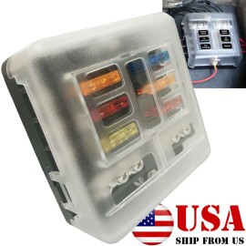 Unbranded 6-Way 12V/32V Auto Marine Car Power Distribution Blade Fuse Holder Box Block US☆