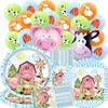 80 Pcs Farm Party Tableware Set, Children's Birthday Party Decorations,