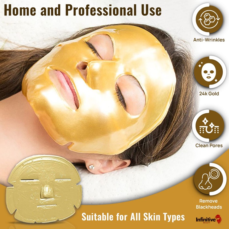 Infinitive Beauty Collagen Face Masks – Gold Face Mask Hydrates,