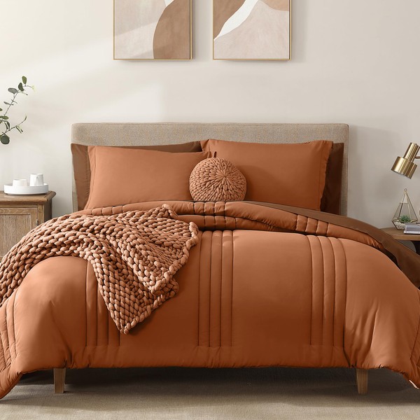 Monbix Comforter King Size, King Comforters Set 7 Piece, Breathable