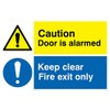 Viking Signs CV5408-A4L-1M "Caution Door Is Alarmed, Keep Clear Fire