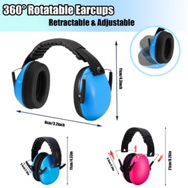 Zuimei 2 Pack Ear Defenders Kids, Adjustable Children Earmuffs Ear Protectors, Noise Cancelling Headphones, Headband Hearing Protection Earmuffs for Boys Girls Baby