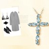 Cross Necklaces for Women, Simple Blue Rhinestone Cross Pendant Necklace