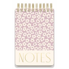 DesignWorks Large 5.75" x 8.5" Twin Wire Chunky Notepad with 192 Perforated Pages, Lilac Groovy Floral