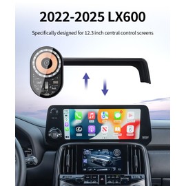 Masergogo Wireless Charging car Phone Holder for Lexus LX 600 2022-2025 Accessories 12.3 inch Screen Fixed Clip,360° Rotation car Phone Mount Compatible with MagSafe