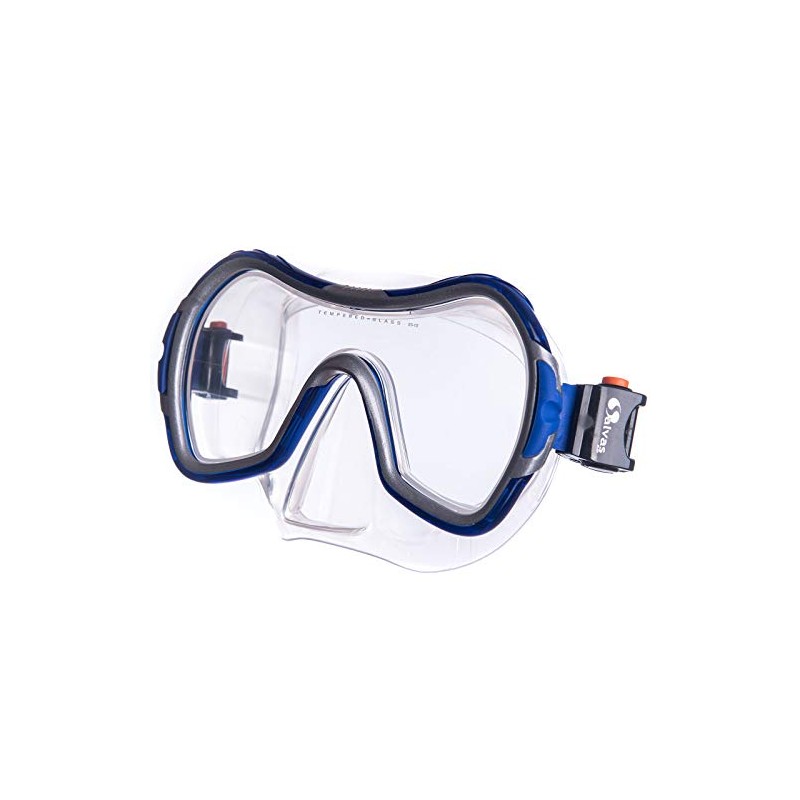 Salvas Win SR Men's Diving Mask blue transparent blau/silber Size:Senior