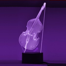 Upright BASS - 3D LED LAMP Optical Illusion Light with 7 Color Changing Lighting Effects