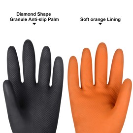 ThxToms Dishwashing Gloves, 3 Pairs Reusable Latex Cleaning Gloves for Housework, Kitchen, Bathroom, Extra Large