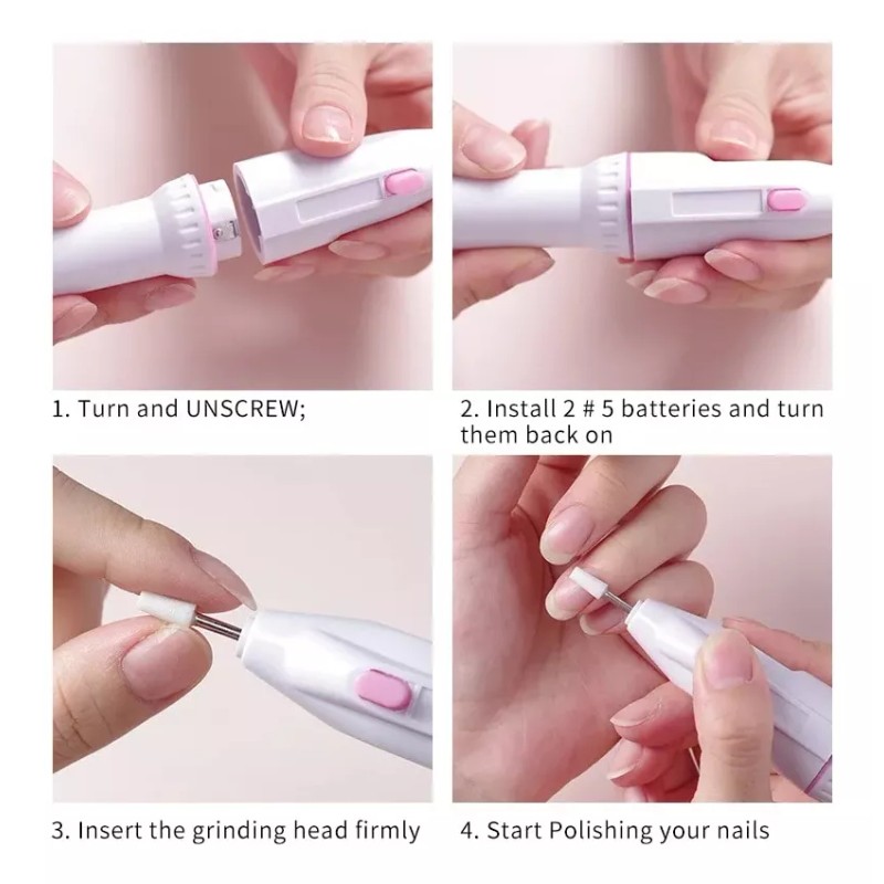 Nail Decorator Limador De Uñas Eléctrico Con 5 Puntas Manicure