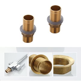 UtySty Faucet Extension Shank Nuts 1.24 inch Threaded Pipe Installation Base Faucet Tap 6cm Brass Tub Bulkhead Fitting Connector Nut Screw for Bathroom Kitchen Countertop Sink Basin