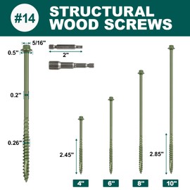 #14 x 4 Wood Structural Screws
