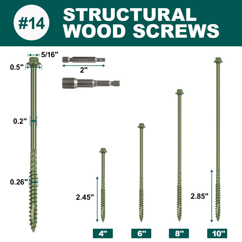 #14 x 4 Wood Structural Screws