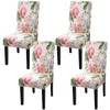 Fuloon Chair Covers for Dining Room 4 Pack, Printed Stretch