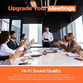 Spracht Conference Mate Pro Speaker, Conference Speakerphone, Conference Microphone, 6 Mics, 360° Omnidirectional Microphone Intelligent DSP Noise Reduction for Video Meeting, Bluetooth 5 Speaker