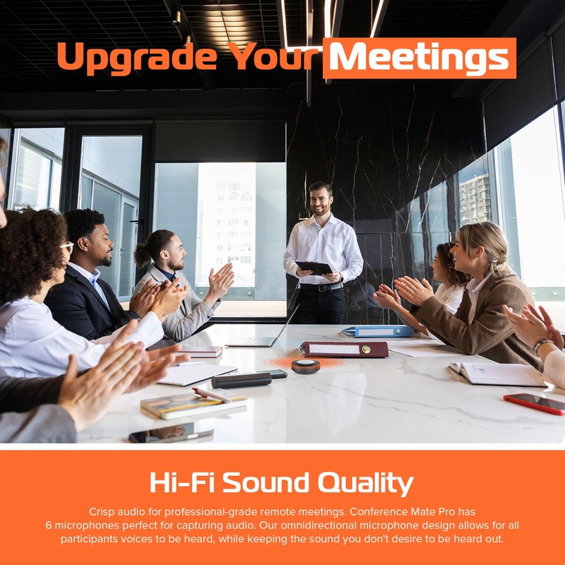 Spracht Conference Mate Pro Speaker, Conference Speakerphone, Conference Microphone, 6