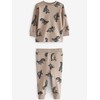 NEXT 3 Pack Long Sleeve Pyjamas, Neutral/Black Dinosaur