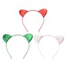 LUX ACCESSORIES Christmas Glittery Red White Green Cat Ears Girls