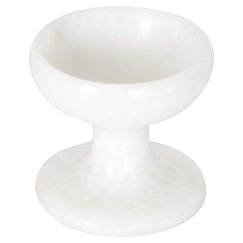 NikkisPride Unique Natural Handcarved Marble Diya/Indian Oil Lamp for Lighting