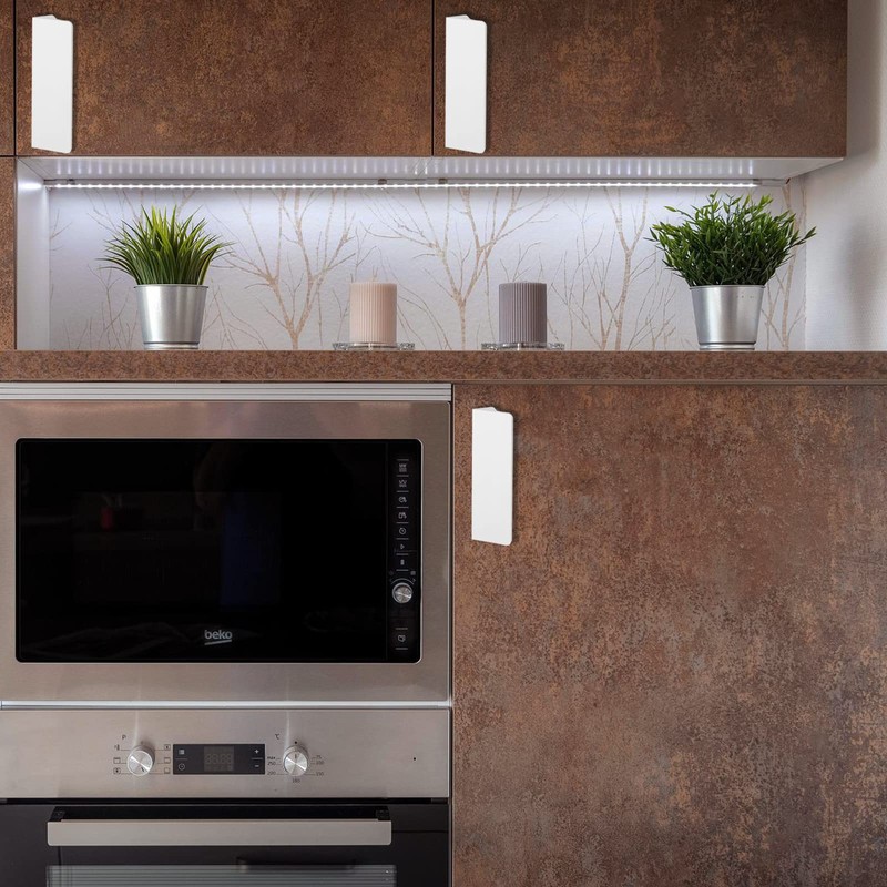 bowarepro 3X White Kitchen Cupboard Handles Brushed Nickel Cupboard Pulls