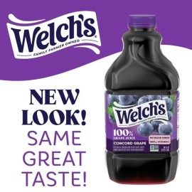 Welch's 100% Concord Grape Juice – 64 fl oz Bottle, No Sugar Added, Pure Juice