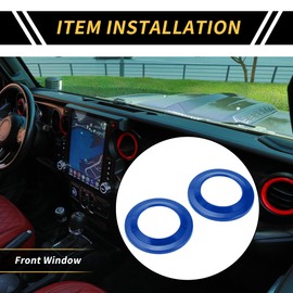 REPAIROCK 2 Pcs A Pillar Speaker Ring Cover Trim for Jeep Wrangler JK 2007-2014 Window A Pillar Front Horn Speaker Cover Stereo Audio Frame Trims ABS Blue